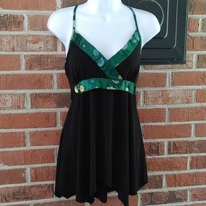 Twenty One Floral Trimmed Halter Top Size L